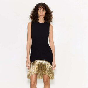 Simon Miller Bowie Fringe Mini Dress in Black Size XS